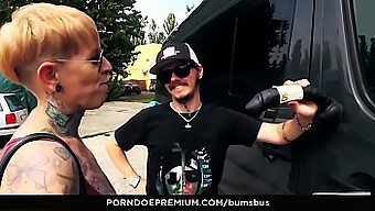 Tattooed German Milf Kinky Cat Gives A Blowjob And Gets Fucked On A Bus