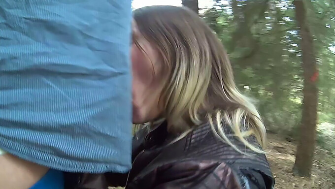 Barbara Performs Oral Sex In A Forest Setting