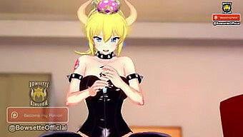 Animated Girlfriend Bowsette Guides Hands-On Masturbation