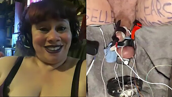 Joc Bdsm Electrizant: Pula Și Bilele Sclavului Șocate Pe Skype