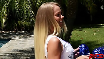 Cheerleader'S Tight Ass Gets Rough Pounding