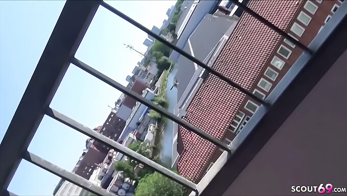 Public Balcony Sex With A Slender German Teen