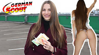 Slim Teen Stella'S German Casting Scene: Public Pickup And Close-Up Action