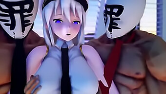 فيديو إباحي متحرك يضم ثديين طبيعيين كبيرين بأسلوب Azurlane Mmd