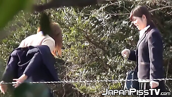 Japanese Teen Schoolgirls Engage In Outdoor Peeing And Bondage