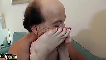 Elderly Man Vigorously Penetrates Young Brunette'S Vagina